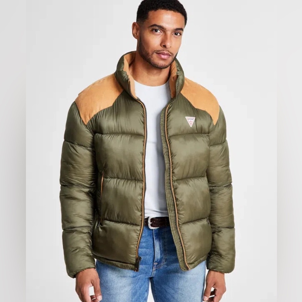 💚MEN'S LARRY FABRIC BLOCK PUFFER JACKET
